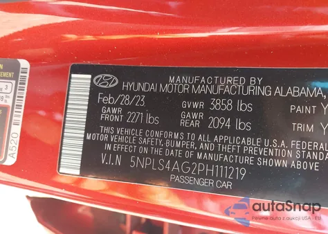 2023 Hyundai Elantra Sel from USA, damaged, VIN 5NPLS4AG2PH111219